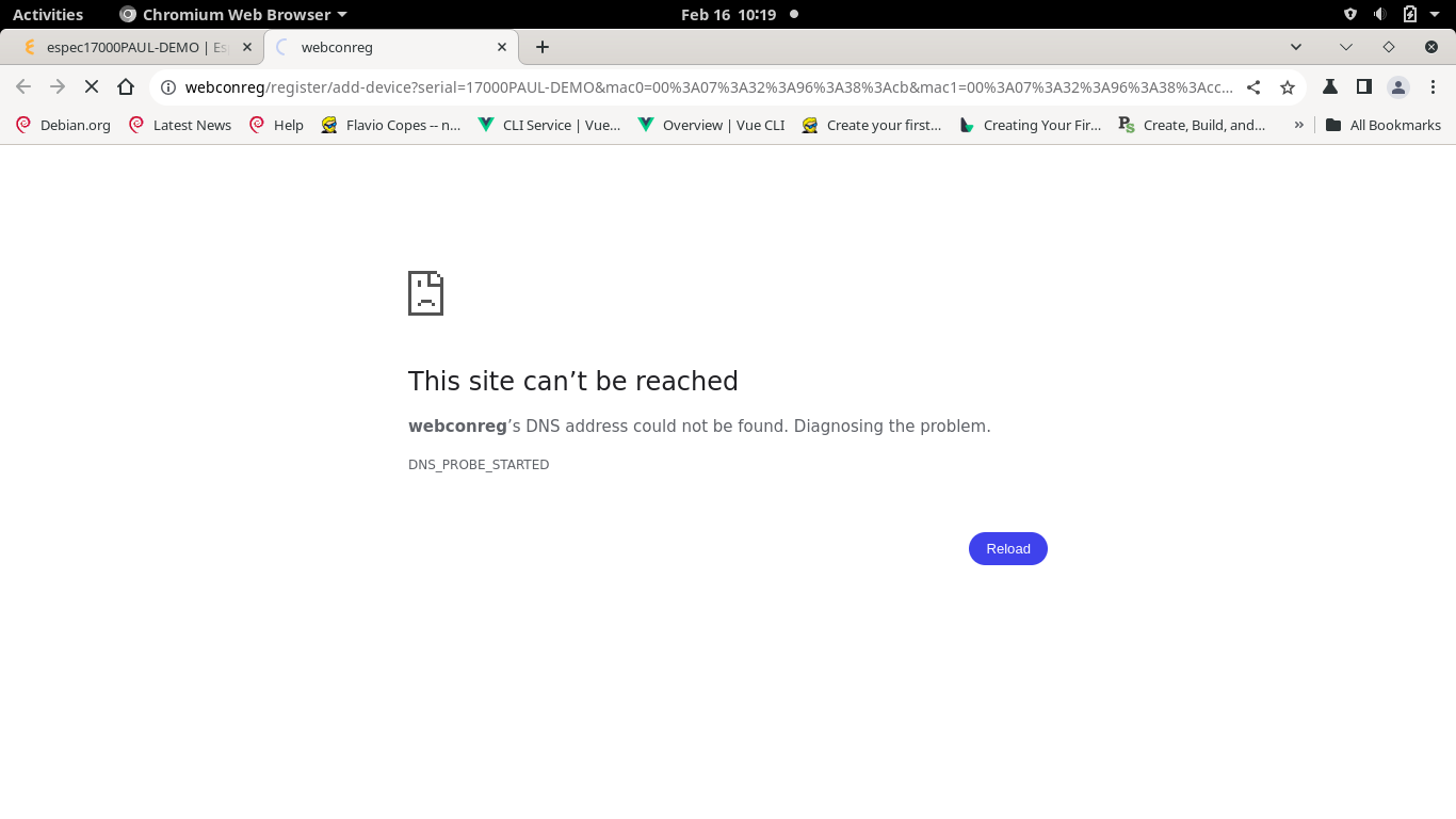 Unable to register...