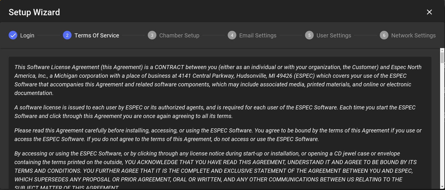 Terms of service and agreement.