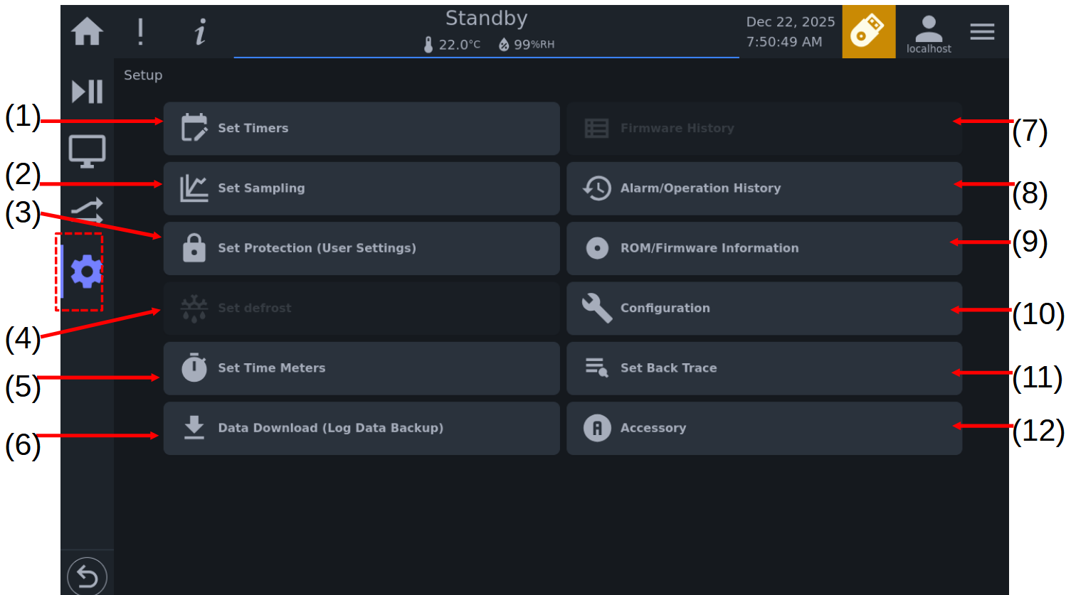 The Setup page