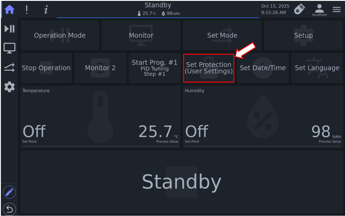 Accessing Set Protection settings option