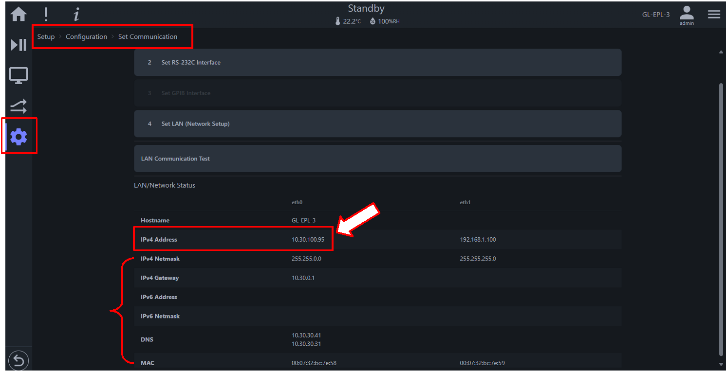 IP address used by GL provided by DHCP server