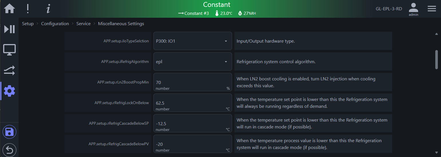 Miscellaneous threshold value setting