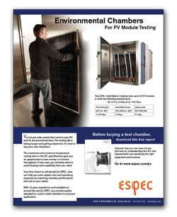 Environmental Chambers for PV Module Testing | About ESPEC | ESPEC ...